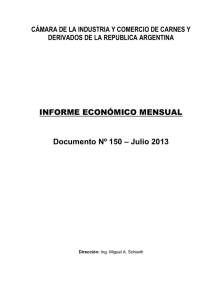 INFORME ECONÓMICO MENSUAL – Julio 2013 Documento Nº 150