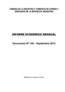 INFORME ECONÓMICO MENSUAL Documento Nº 140 – Septiembre 2012