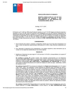 Modifica resolución N° 7,672 de 2014 que autoriza el ingreso y uso experimental de una muestra del plaguicida Boral 500 SC