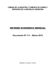 INFORME ECONÓMICO MENSUAL Documento Nº 111 – Marzo 2010
