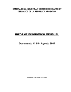 INFORME ECONÓMICO MENSUAL Documento Nº 85 - Agosto 2007