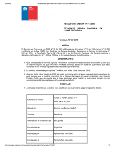 RESOLUCIÓN EXENTA Nº:414/2015 ESTABLECE  MEDIDA  SANITARIA  EN LUGAR QUE INDICA Rancagua, 19/ 03/ 2015