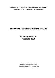 INFORME ECONOMICO MENSUAL Documento Nº 75 Octubre 2006