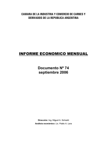 INFORME ECONOMICO MENSUAL Documento Nº 74 septiembre 2006