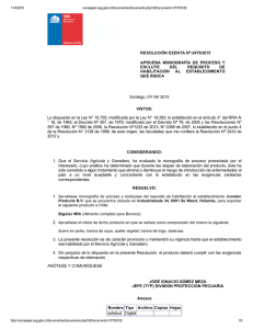 RESOLUCIÓN EXENTA Nº:2475/2015 APRUEBA  MONOGRAFÍA  DE  PROCESO  Y EXCLUYE  DEL 