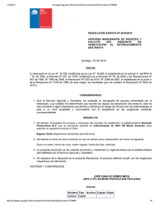 RESOLUCIÓN EXENTA Nº:2616/2015 APRUEBA  MONOGRAFÍA  DE  PROCESO  Y EXCLUYE  DEL 