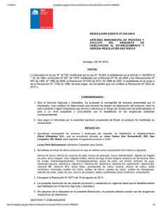 RESOLUCIÓN EXENTA Nº:2531/2015 APRUEBA  MONOGRAFÍA  DE  PROCESO  Y EXCLUYE  DEL 