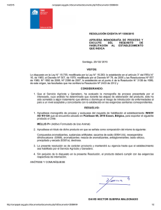 RESOLUCIÓN EXENTA Nº:1350/2015 APRUEBA  MONOGRAFÍA  DE  PROCESO  Y EXCLUYE  DEL 