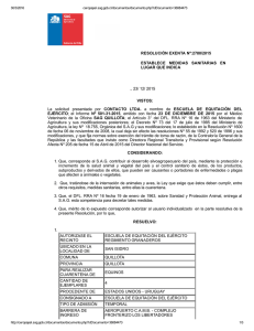 RESOLUCIÓN EXENTA Nº:2780/2015 ESTABLECE  MEDIDAS  SANITARIAS  EN LUGAR QUE INDICA ., 23/ 12/ 2015