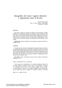 Etnografías del amor: lugares literarios y argumentos para la ficción