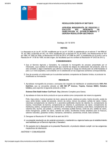 RESOLUCIÓN EXENTA Nº:9877/2015 APRUEBA  MONOGRAFÍA  DE  PROCESO  Y EXCLUYE  DEL 