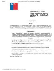 RESOLUCIÓN EXENTA Nº:9733/2015 APRUEBA  MONOGRAFÍA  DE  PROCESO  Y EXCLUYE  DEL 