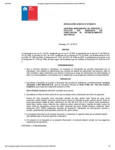 RESOLUCIÓN EXENTA Nº:9739/2015 APRUEBA  MONOGRAFÍA  DE  PROCESO  Y EXCLUYE  DEL 