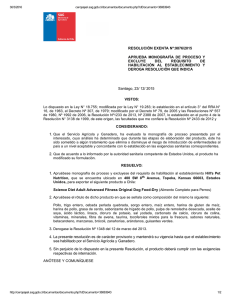 RESOLUCIÓN EXENTA Nº:9876/2015 APRUEBA  MONOGRAFÍA  DE  PROCESO  Y EXCLUYE  DEL 