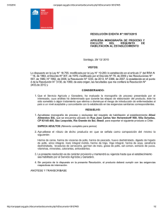 RESOLUCIÓN EXENTA Nº:10073/2015 APRUEBA  MONOGRAFÍA  DE  PROCESO  Y EXCLUYE  DEL 