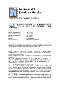 Ley de Entrega Recepción de la Administración Pública del Estado y Municipios de Morelos.
