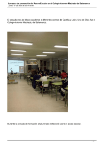 El pasado mes de Marzo acudimos a diferentes centros de... Colegio Antonio Machado, de Salamanca.
