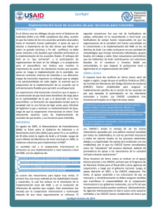 Implementación local de acuerdos de paz: lecciones para Colombia - Octubre 2014