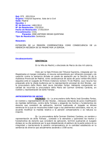 St 20140317. Incidencia de Herencia en perceptor de Pensión Compensatoria.