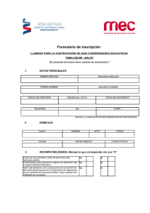 Formulario de inscripción LLAMADO PARA LA CONTRATACIÓN DE UN/A COORDINADOR/A EDUCATIVO/A