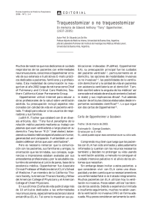 Pag. 1 - Traqueostomizar o no traqueostomizar. Dr. Eduardo Luis De Vito