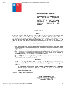 Modifica Resolución N° 4.893/2013, que establece requisitos fitosanitarios de importación para tubérculos de papa (solanum tuberosum l.) destinados a consumo, procedentes de Uruguay.
