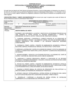 Convocatoria Pública y Abierta SSA/CENAPRECE/2014/01