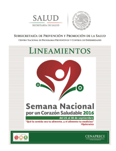 Lineamientos de la Semana Nacional por un Corazón Saludable 2016