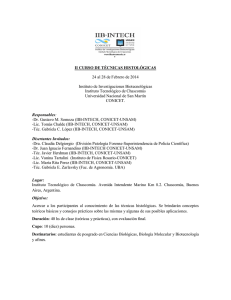 II CURSO DE TÉCNICAS HISTOLÓGICAS Instituto de Investigaciones Biotecnológicas