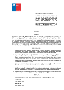 Modifica la Resolución N° 843 del 20 de marzo de 2015 que aprueba bases para los concursos N°s 3, 4, 5 y 6 temporada, Región Metropolitana.