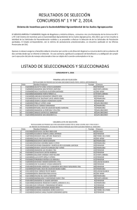 Lista de seleccionados concurso N°1 y 2, temporada 2014. Magallanes y Antártica Chilena.