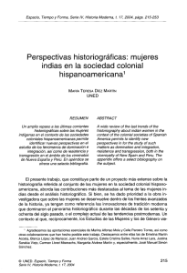 Perspectivas historiográficas: mujeres indias en la sociedad colonial hispanoamericana^