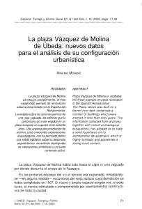 La plaza Vázquez de Molina de Úbeda: nuevos datos urbanística
