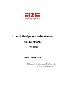 Euskal itzulpenen inbentarioa eta azterketa (1976-2008)