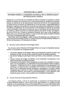 NOTICIAS DE LA AEPCP DE PSICOLOGÍA CLÍNICA