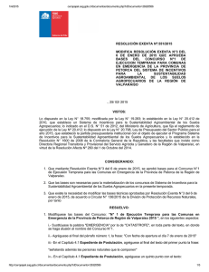 Modifica resolución N° 3 del 6 de enero de 2015 que aprueba bases del concursos N° 1 de ejecución temprana para comunas de emergencia en la Provincia de Petorca