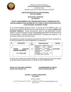 ACTA CIERRE INV. 040 MANTENIMIENTO CAMARAS INSTALADAS Y COMPRAVENTA CAMARAS SISTEMA CCTV 2014 07-oct-14