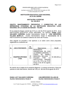 ACTA CIERRE INV. 034 MANTENIMIENTO DE IMPRESORAS 2014 28-ago-14