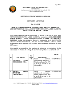ACTA CIERRE INV. 025 COMPRA PENDONES Y MATERIALES IMPRESOS JULIO 2014 31-jul-14