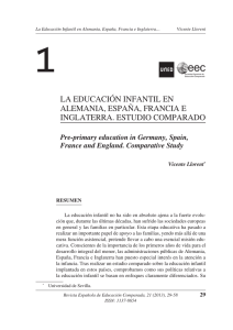 1 LA EDUCACIÓN INFANTIL EN ALEMANIA, ESPAÑA, FRANCIA E INGLATERRA. ESTUDIO COMPARADO