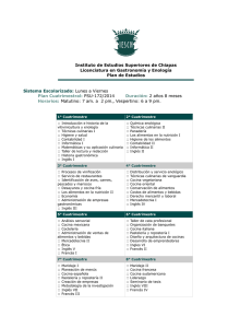 Instituto de Estudios Superiores de Chiapas Licenciatura en Gastronomía y Enología