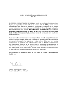 AVISO 301 - Radicado 15-263 William Germán Múnera Vélez
