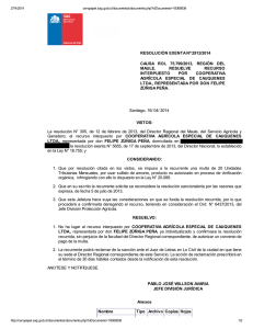 Resuelve recurso interpuesto por Cooperativa Agrícola Especial de Cauquenes Ltda., representada por don Felipe Zuñiga Peña