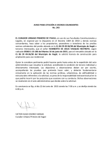 AVISO 243 - Radicado 15-186 Humberto de Jesús Vásquez Restrepo