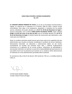 AVISO 274 - Radicado 15-222 Loren Daian Velásquez Ospina