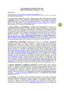 UNIVERSIDAD NACIONAL DEL SUR Tópicos de Derecho y Economía – 2013