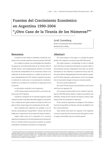 Fuentes del Crecimiento Económico en Argentina 1990-2004 "¿Otro Caso de la Tiranía de los Números?"