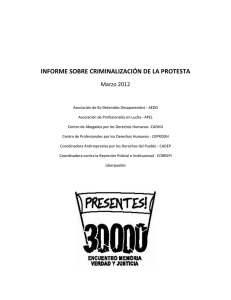 PDF - 787.2 KB - INFORME CRIMINALIZACION DE LA PROTESTA - Organismos DDHH (...)
