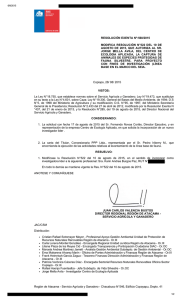 Modifica Resolución n°522 del 10 de agosto de 2015, que autoriza al sr. Jorge Mella Ávila, del centro de Ecología Aplicada, la captura de animales de especies protegidas de fauna silvestre, para proyecto con fines de investigación (línea base en el marco