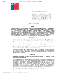 Aprueba criterios de reconsideración para concurso N° 1 del programa SIRSD-S, Región de Antofagasta temporada 2015, conforme lo dispuesto en el artículo 33 del D.S. N° 51/2012